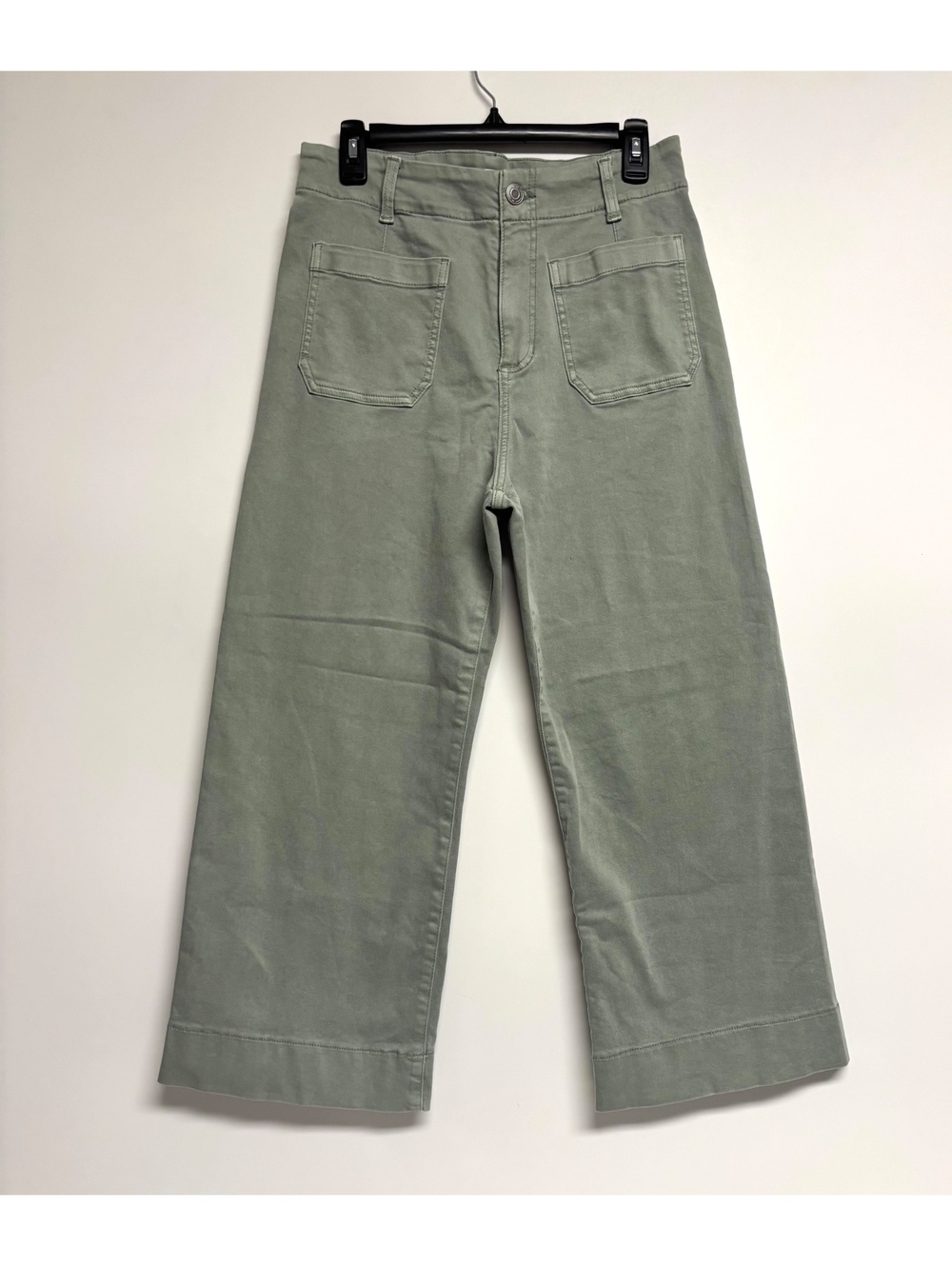 LC Lauren Conrad Women’s 8 Sage Green Super High Rise Wide Leg Crop Pants